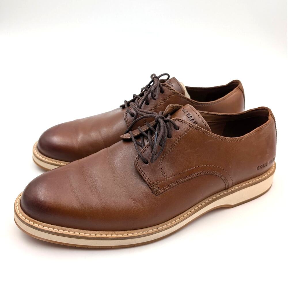 Cole Haan Morse Grand Plain Toe Oxfords Shoes Men's British Tan Sz US10.5M EU43